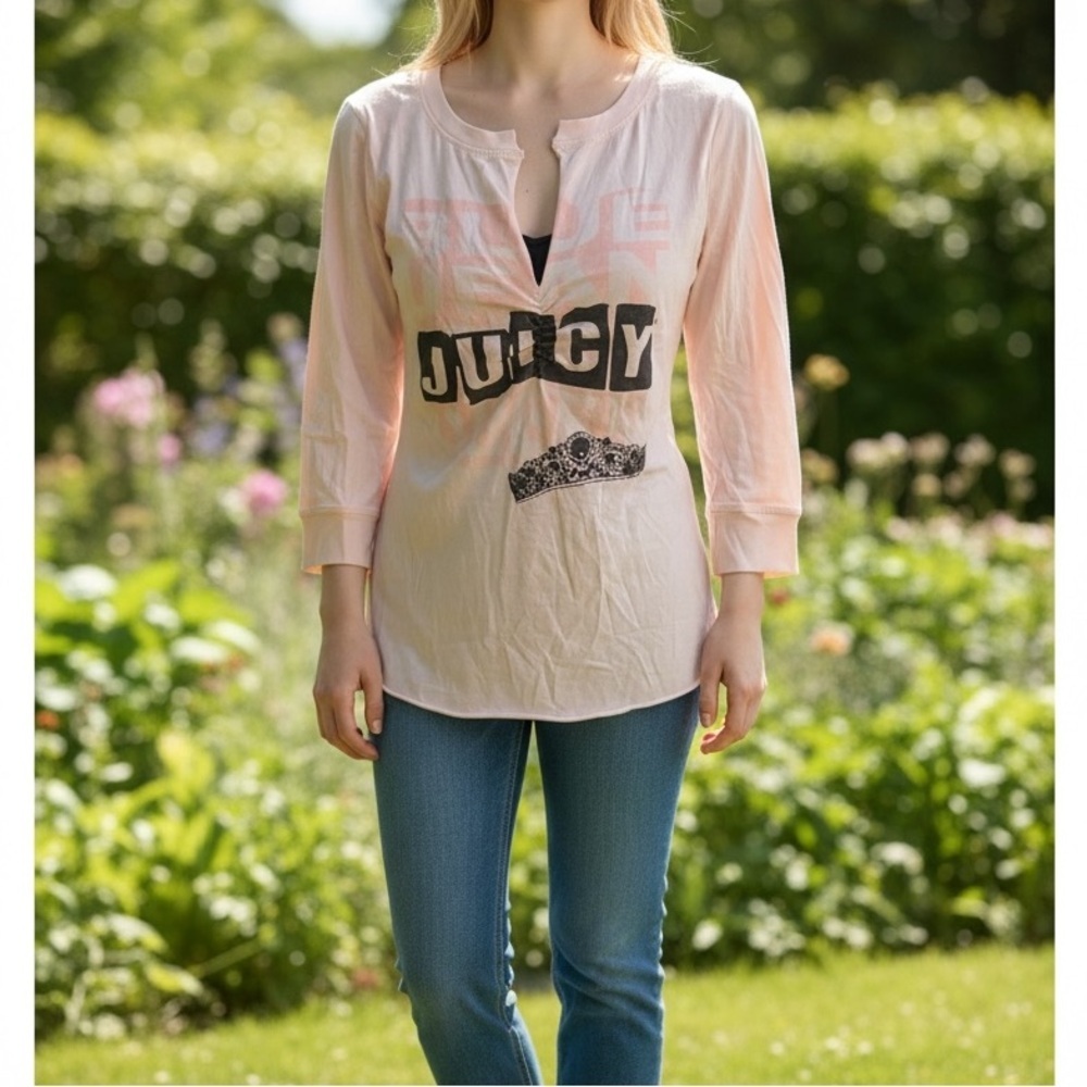 Juicy Couture Y2K Blue Jean Queen Cotton Top